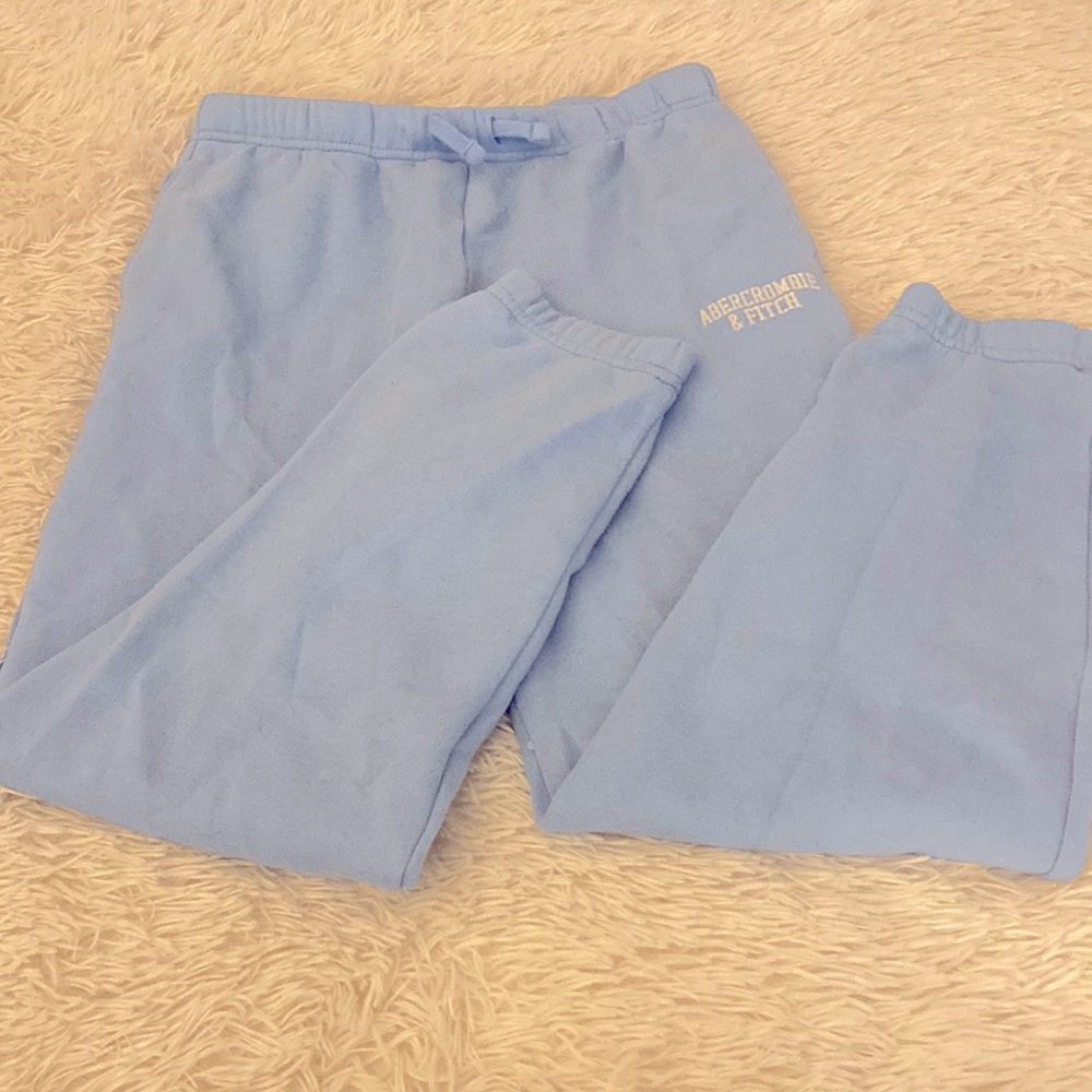 Barley worn Abercrombie kids baby blue fleece sweatpants. Super cute